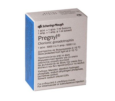 Buy Pregnyl (HCG) 5000 IU/Amp + 1 Amp Solvent